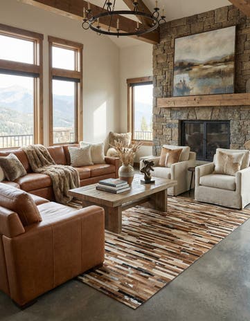 5' 1 x 8' 1 Cowhide - Patchwork Rug