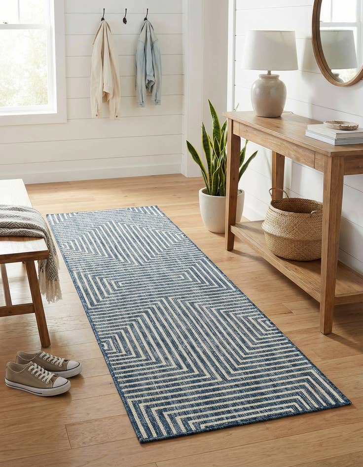 Detail image of 2' x 6'  Washable Modern Indoor / Outdoor Runner Rug