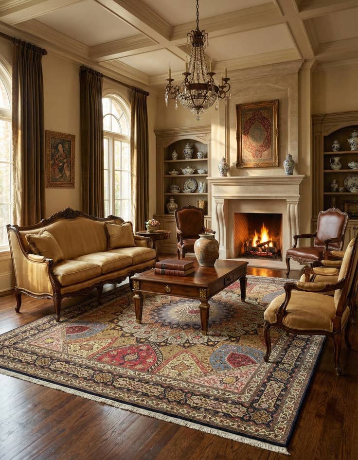 Detail image of 8' x 10' Hand Knotted Tabriz Persian Rug