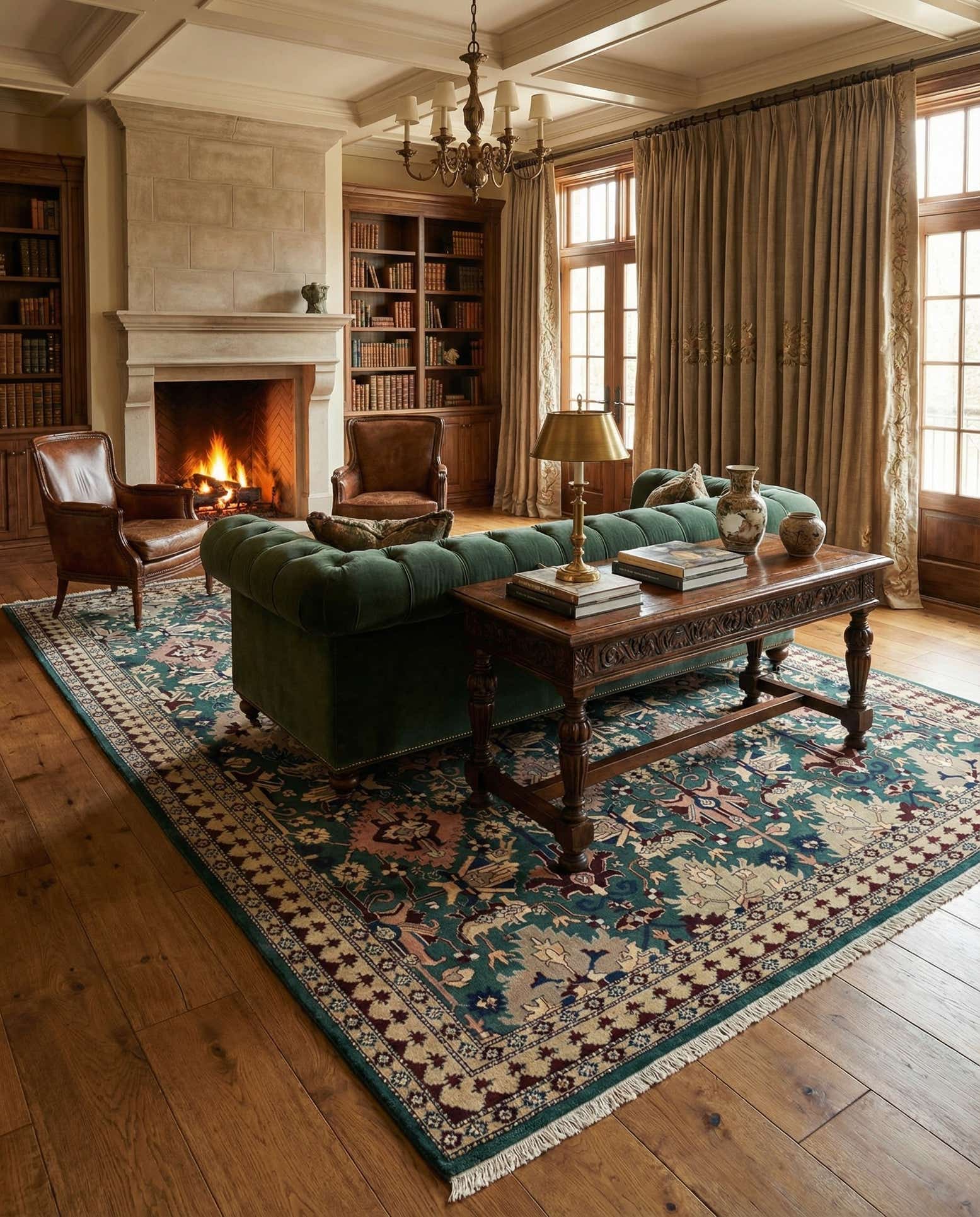 8' 3 x 11' 9 Hand Knotted Indo Tabriz Wool Rug