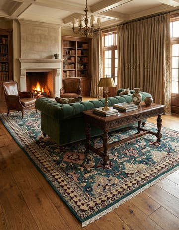 8' 3 x 11' 9 Hand Knotted Indo Tabriz Wool Rug