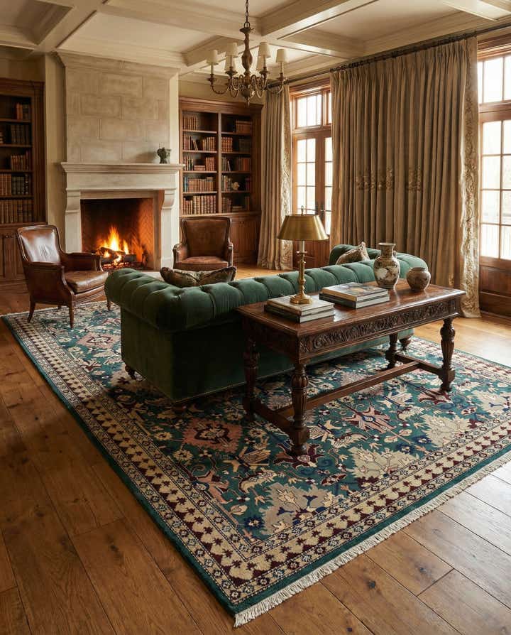 8' 3 x 11' 9 Hand Knotted Indo Tabriz Wool Rug