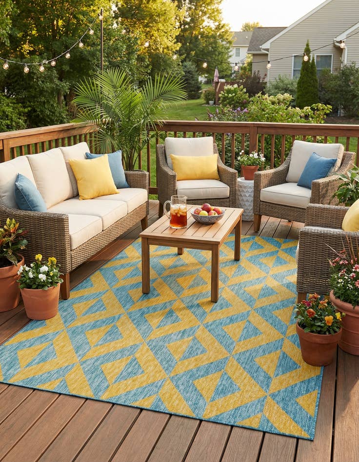 Detail image of 5' 3 x 8'  Washable Jill Zarin Napa Indoor / Outdoor Rug