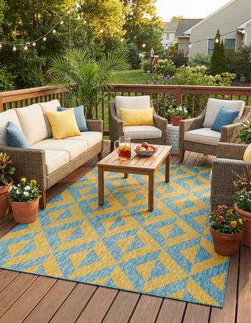 5' 3 x 8' Easy-Clean Jill Zarin Napa Indoor / Outdoor Rug