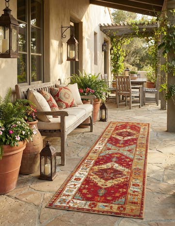 2' x 8' Easy-Clean Traditional Indoor / Outdoor Runner Rug