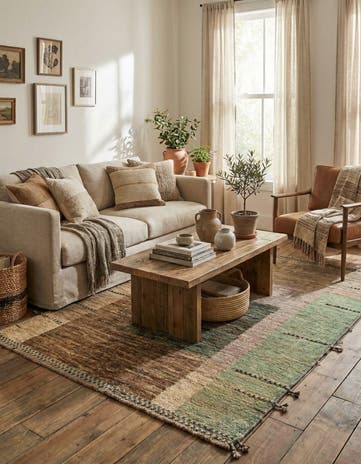 5' 4 x 7' 1 Hand Knotted Moroccan Wool Rug