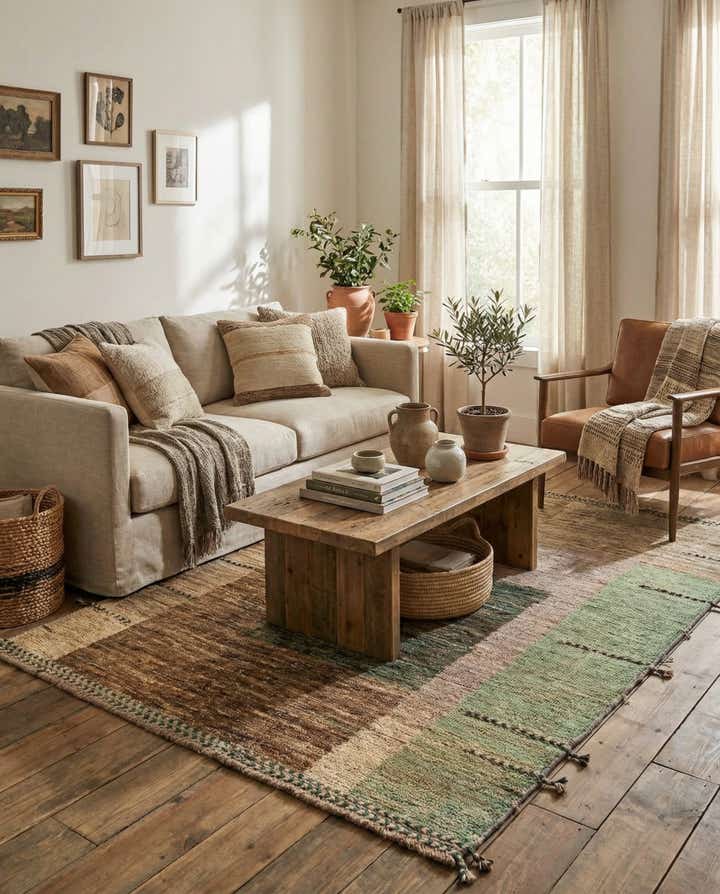 5' 4 x 7' 1 Hand Knotted Moroccan Wool Rug