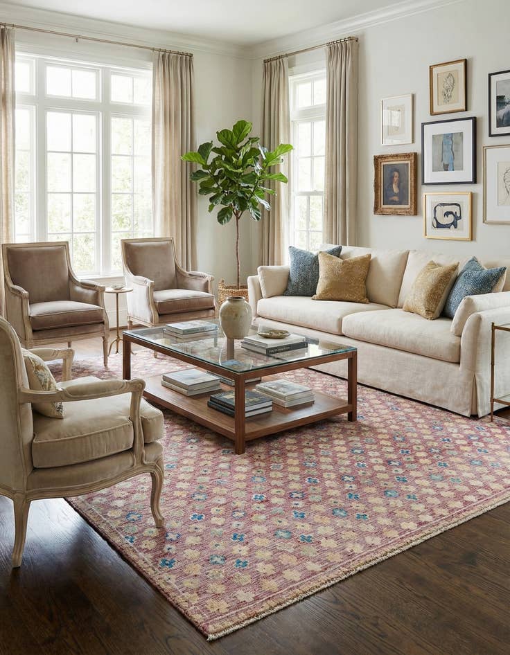 Detail image of 8' 10 x 11' 10  Hand Knotted Darya Wool Rug