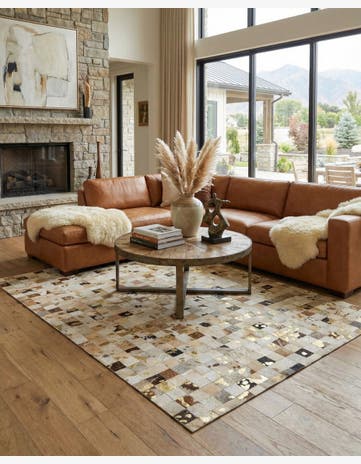 5' 3 x 8' Cowhide - Patchwork Rug