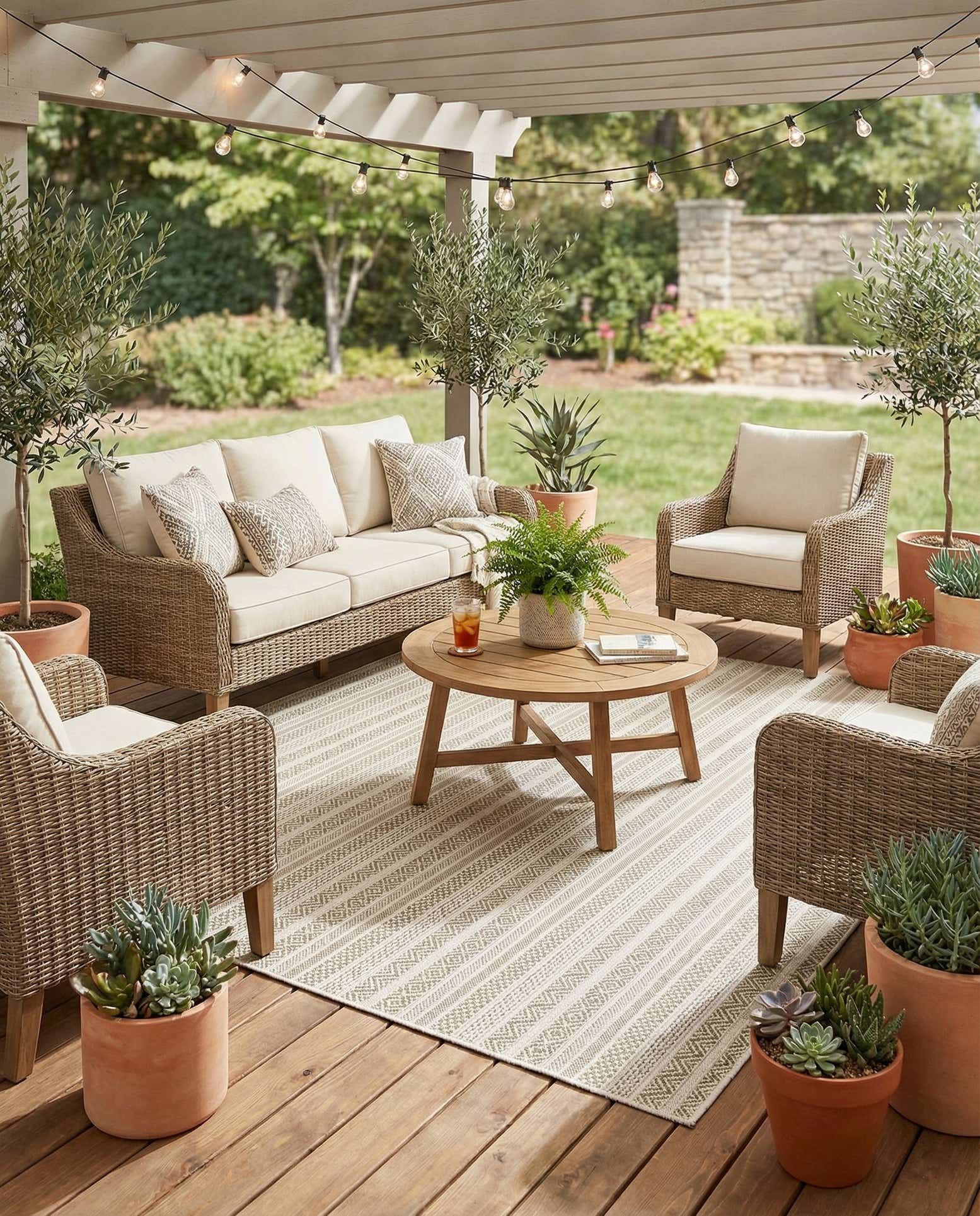 7' 10 x 7' 10 Easy-Clean Ribbon Indoor / Outdoor Square Rug