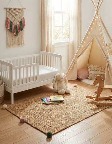 2' x 3' 1 Hand Braided Kids Braided Jute Rug