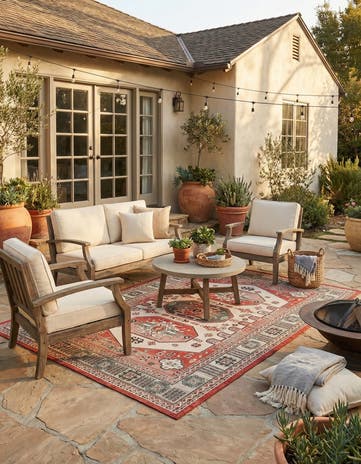 5' x 8' Easy-Clean Traditional Indoor / Outdoor Rug