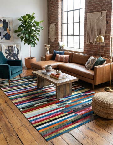 5' 1 x 8' Cowhide - Patchwork Rug