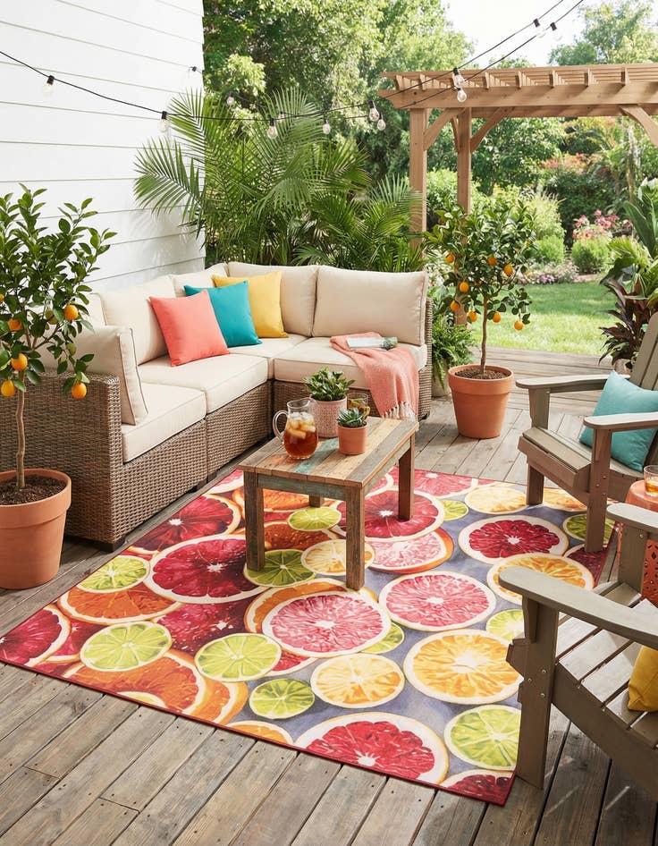 Detail image of 10' x 10'  Washable Jill Zarin Caribbean Indoor / Outdoor Square Rug