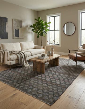 5' 4 x 7' 7 Hand Woven Kilim Modern Wool Rug
