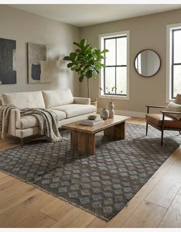 5' 4 x 7' 7 Hand Woven Kilim Modern Wool Rug