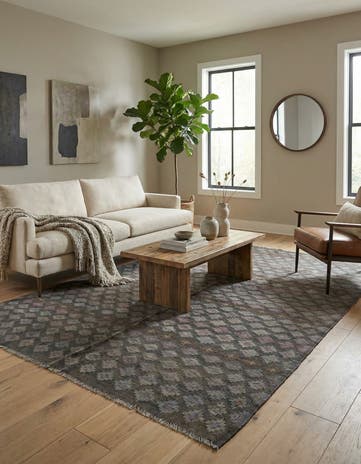 5' 4 x 7' 7 Hand Woven Kilim Modern Wool Rug
