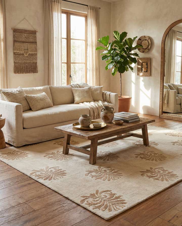 4' 11 x 6' 8 Hand Knotted Darya Wool Rug