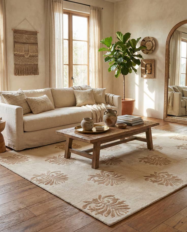 Detail image of 4' 11 x 6' 8 Hand Knotted Darya Wool Rug