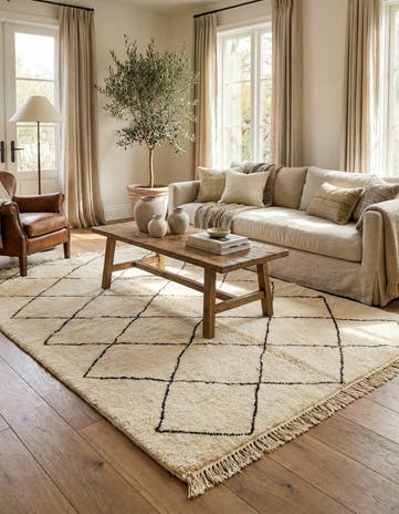 7' 2 x 9' 7 Hand Knotted Moroccan Wool Rug