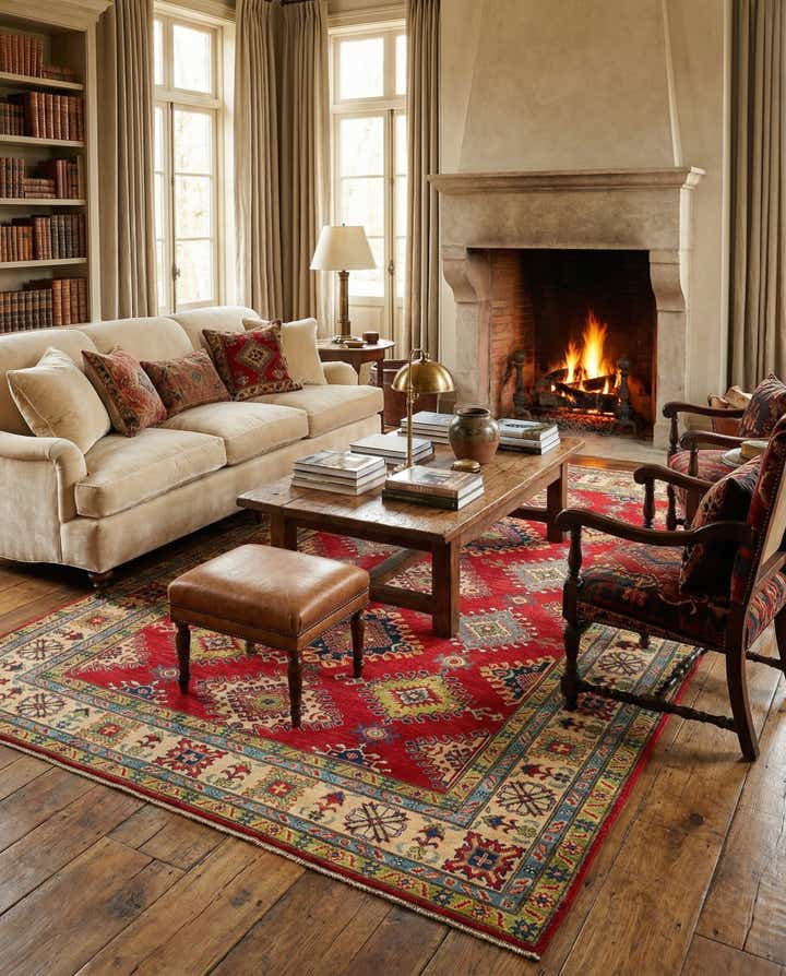 6' 9 x 10' Hand Knotted Kazak Rug