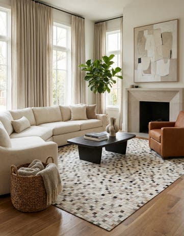 7' 11 x 9' 11 Cowhide Stocks Rug