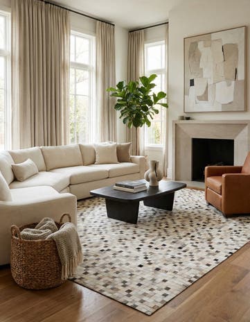 7' 11 x 9' 11 Cowhide Stocks Rug