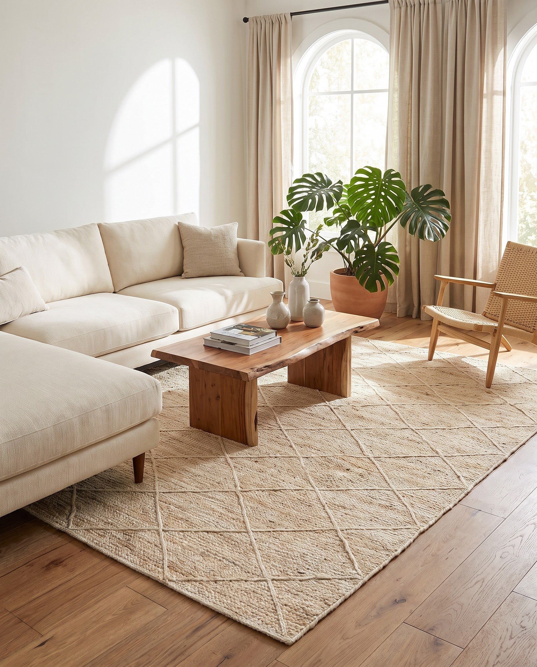8' x 10' Handmade Braided Jute Rug