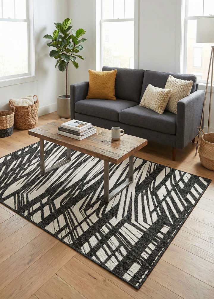 4' x 6' Easy-Clean Modern Indoor / Outdoor Rug