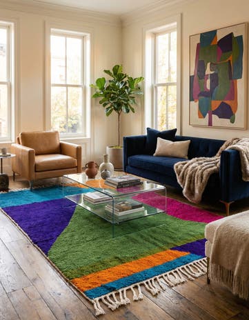 5' 2 x 7' 3 Hand Knotted Moroccan Wool Rug