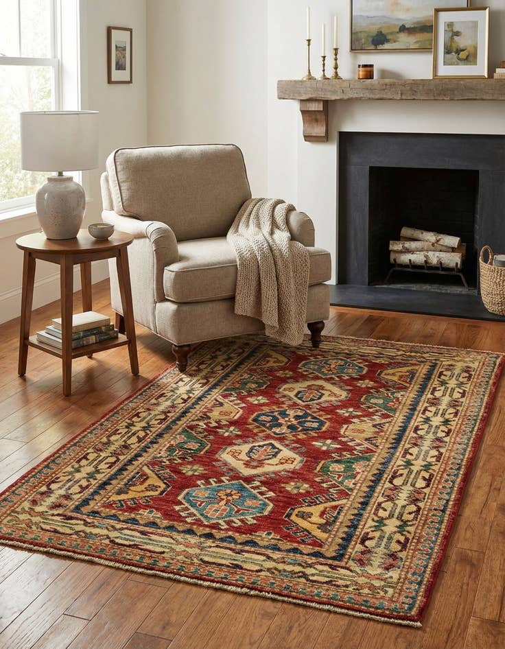 Detail image of 3' x 4' 2  Hand Knotted Kazak Oriental Rug