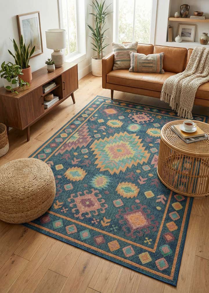 6' 1 x 9' Easy-Clean Baja Indoor / Outdoor Rug