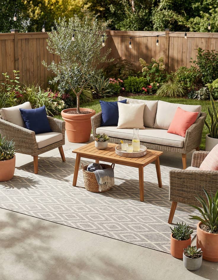 Detail image of 6' x 9' Easy-Clean Jill Zarin Turks and Caicos Indoor / Outdoor Rug