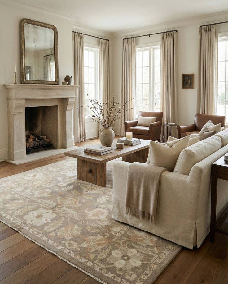 Detail image of 11' 2 x 15' 7 Hand Knotted Oushak Wool Rug