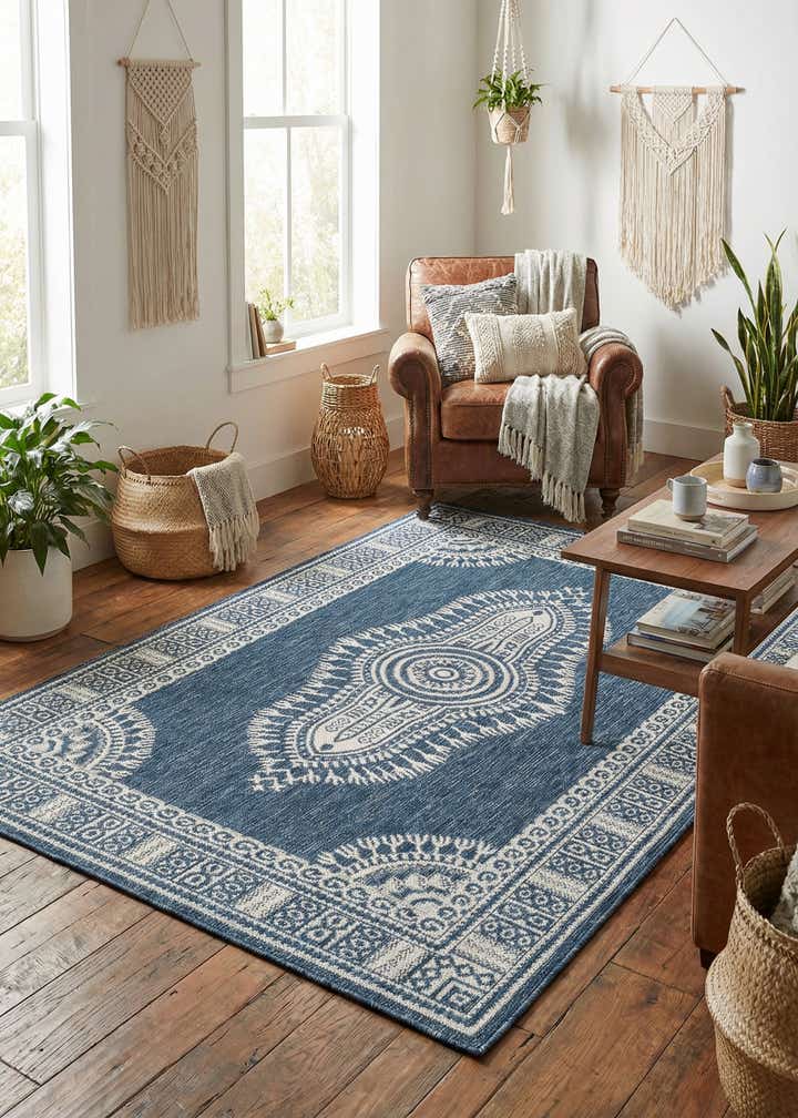 4' x 6' Easy-Clean Traditional Indoor / Outdoor Rug