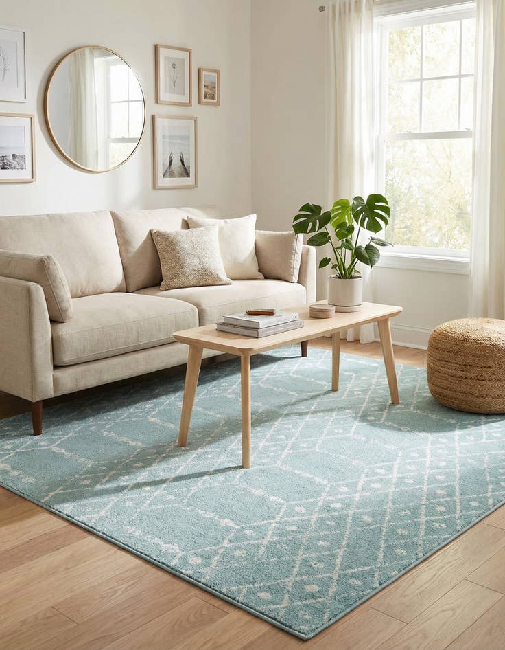 Detail image of 6' 1 x 6' 1 Paxon Trellis Square Rug