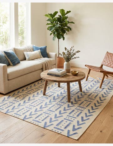 5' 1 x 6' 8 Hand Woven Kilim Modern Wool Rug
