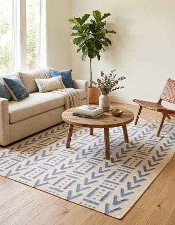 5' 1 x 6' 8 Hand Woven Kilim Modern Wool Rug