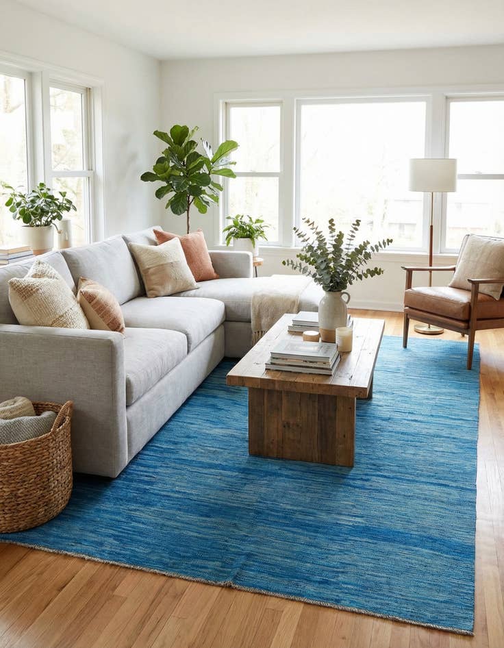 Detail image of 6' 6 x 10'  Hand Woven Kilim Modern Wool Rug