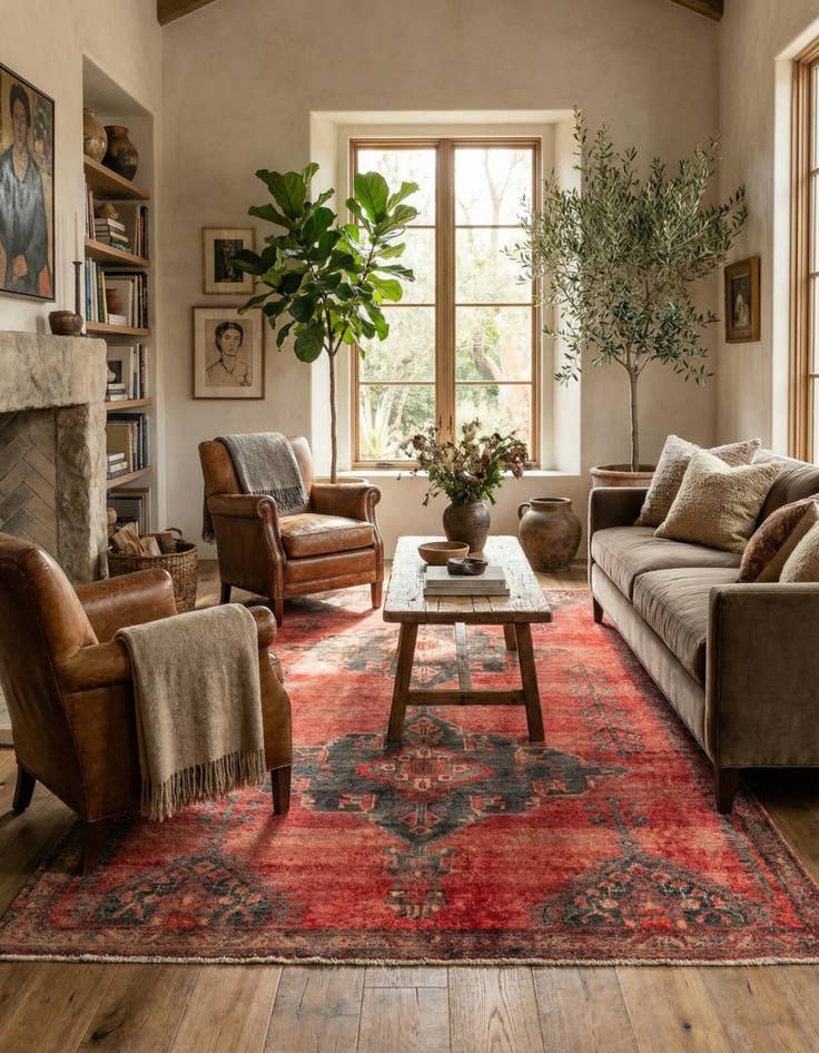 Detail image of 4' 7 x 8' 7  Hand Knotted Ultra Vintage Persian Wool Rug