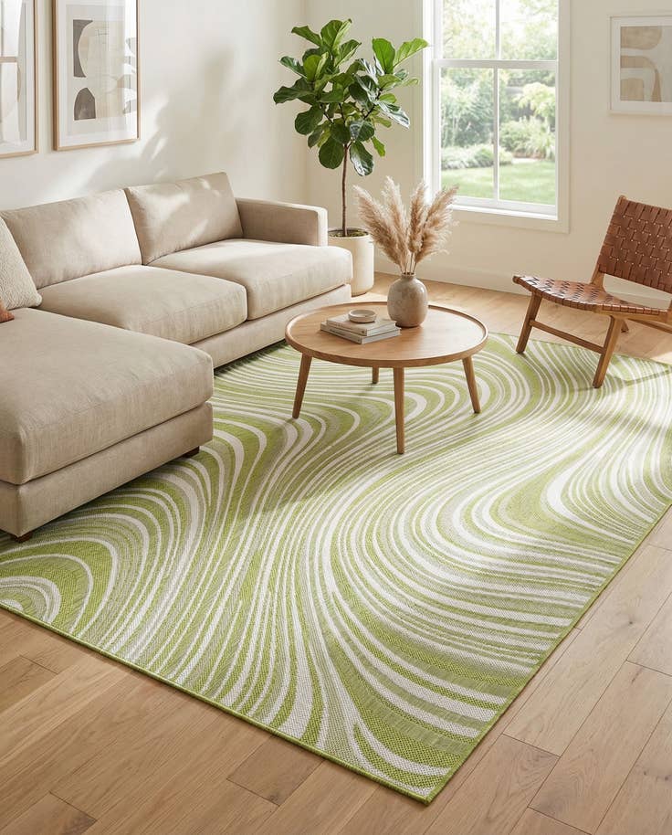 Detail image of 5' 3 x 8' Easy-Clean Modern Indoor / Outdoor Rug