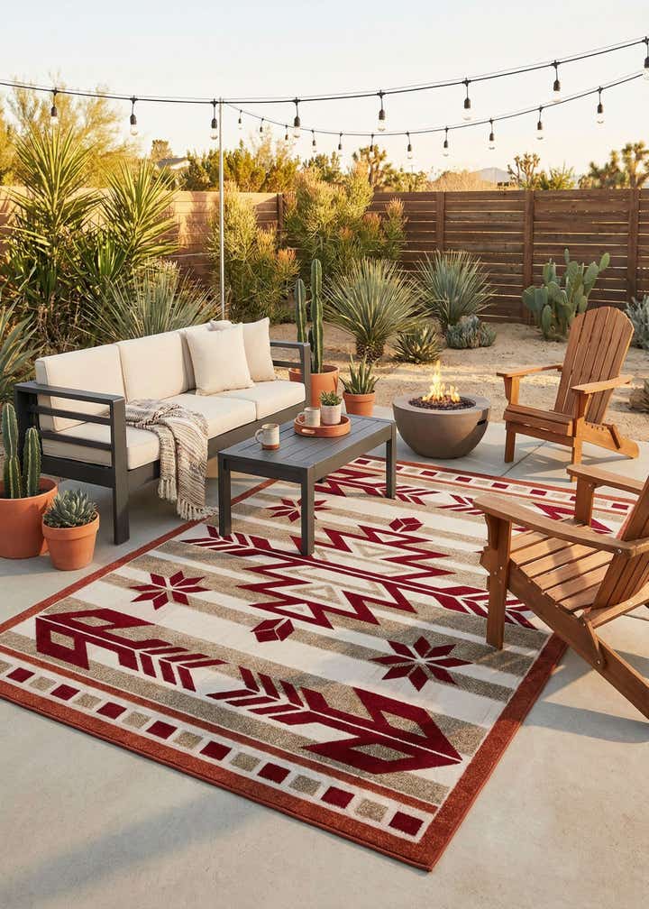 6' x 9' Easy-Clean Modern Indoor / Outdoor Rug