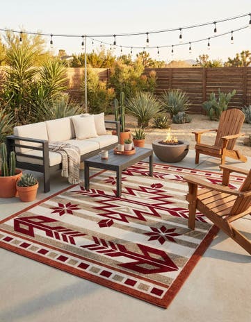 6' x 9' Easy-Clean Modern Indoor / Outdoor Rug