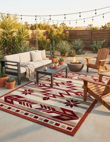6' x 9' Easy-Clean Modern Indoor / Outdoor Rug