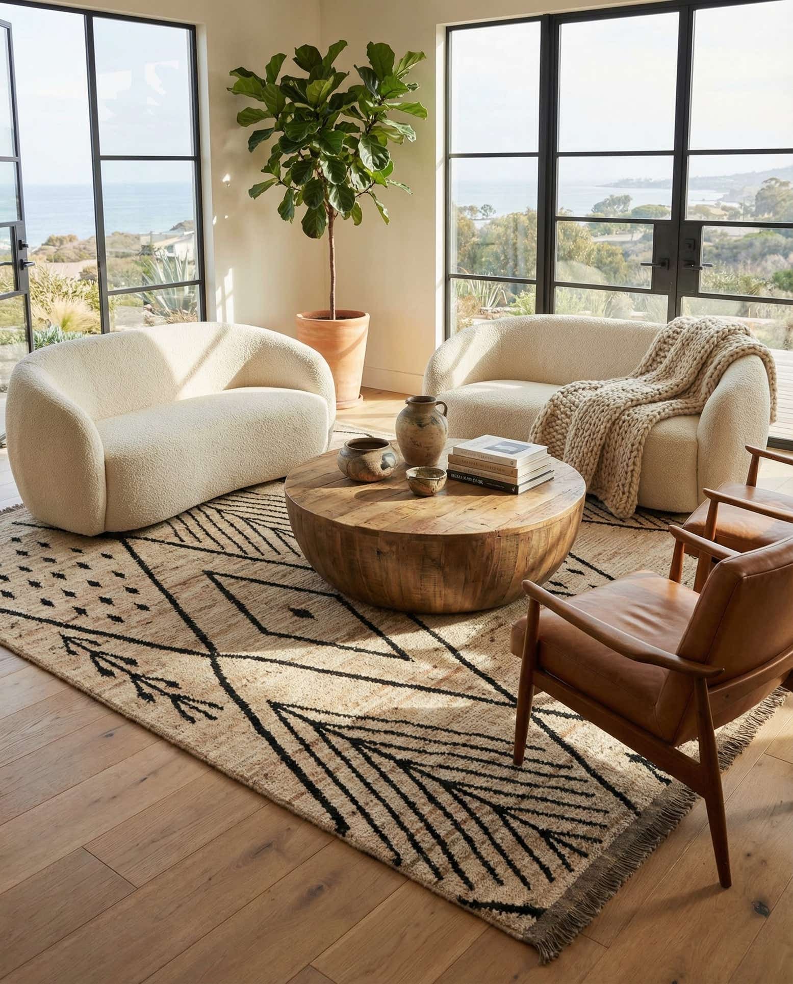 8' 3 x 9' 9 Hand Knotted Moroccan Wool Rug