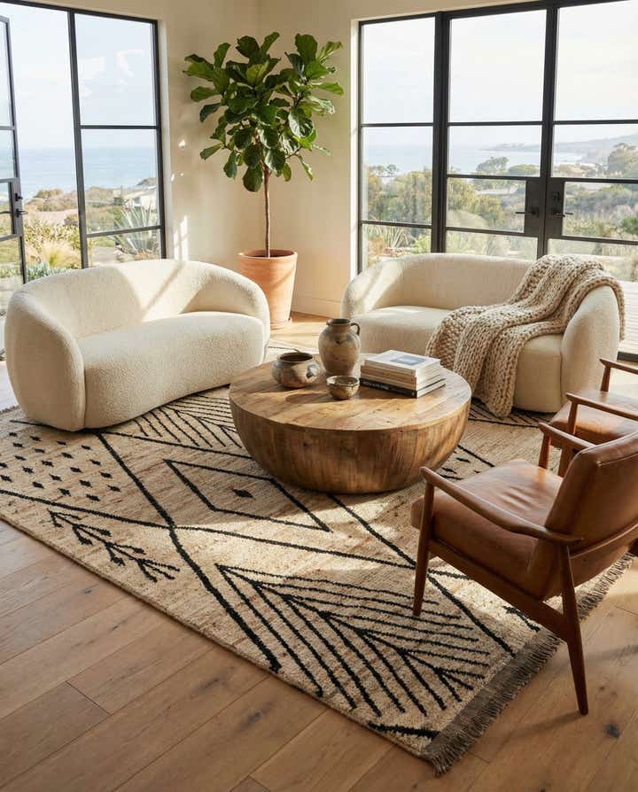 8' 3 x 9' 9 Hand Knotted Moroccan Wool Rug