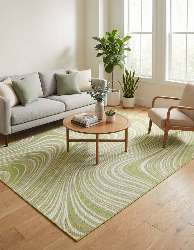 Detail image of  5' 3 x 8'  Washable Modern Indoor / Outdoor Rug