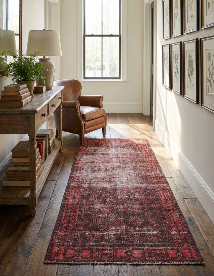 Detail image of 3' 1 x 6'  Hand Knotted Ultra Vintage Persian Wool Runner Rug