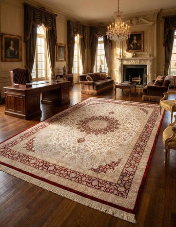 9' 9 x 13' 3 Ghom Silk Rug