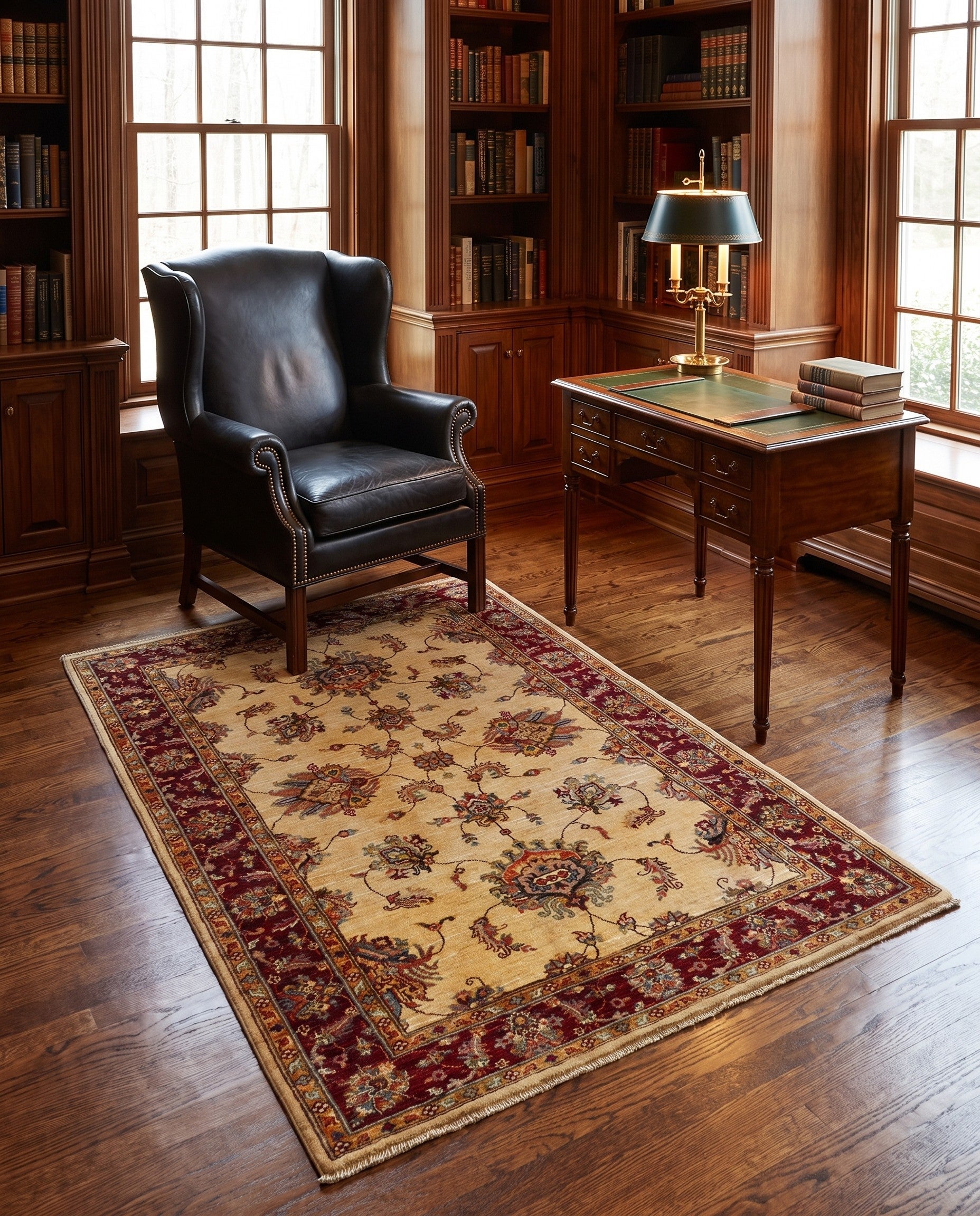 4' x 5' 9 Hand Knotted Pershawar Ziegler Rug